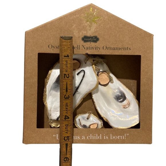 Oyster Shell Nativity Ornaments Set Of 3 In Box - Picture 4 of 4